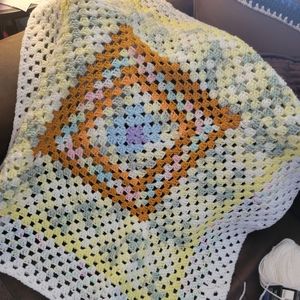 Stained glass preemie/newborn baby afghan blanket crocheted by me.
